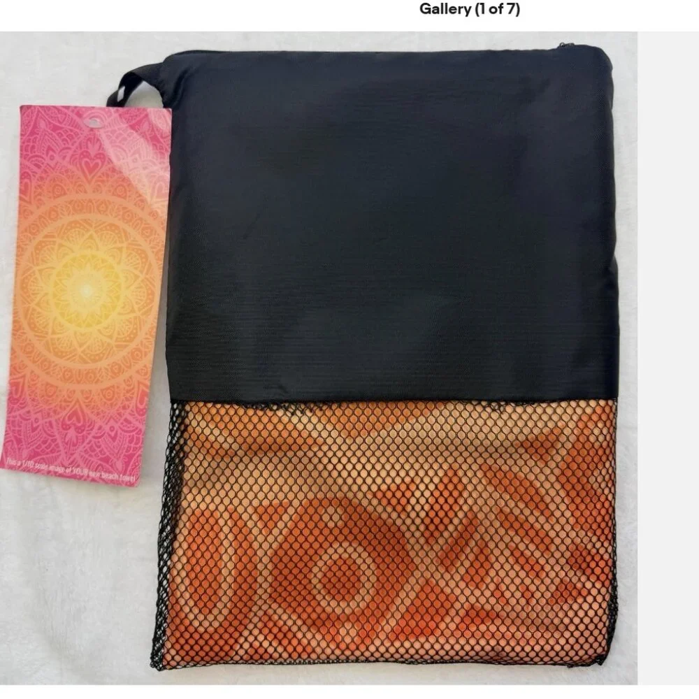 Mandala Beach Towel Oversized Microfiber Quick Dry BT-MAND3070-PK Orange NWT